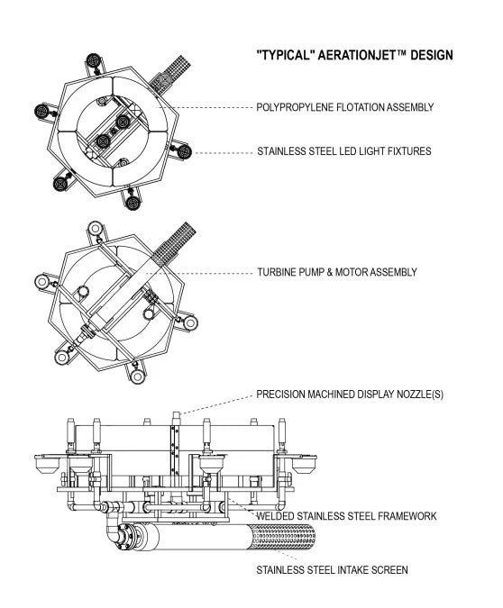 Vertex AerationJet Floating Pond Fountain