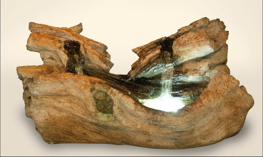 Image of a fountain designed to look like fallen logs