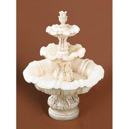 Image of an Italian style three tier outdoor water fountain