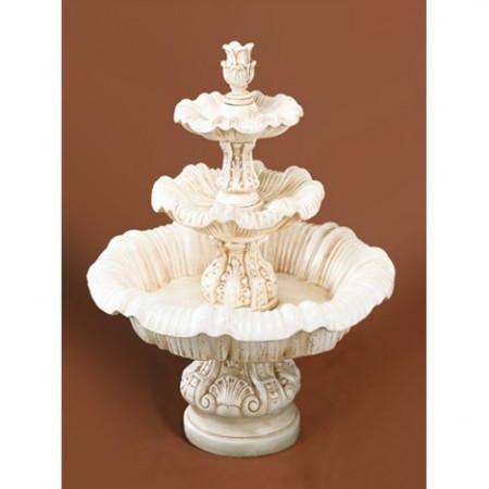 Image of an Italian style three tier outdoor water fountain