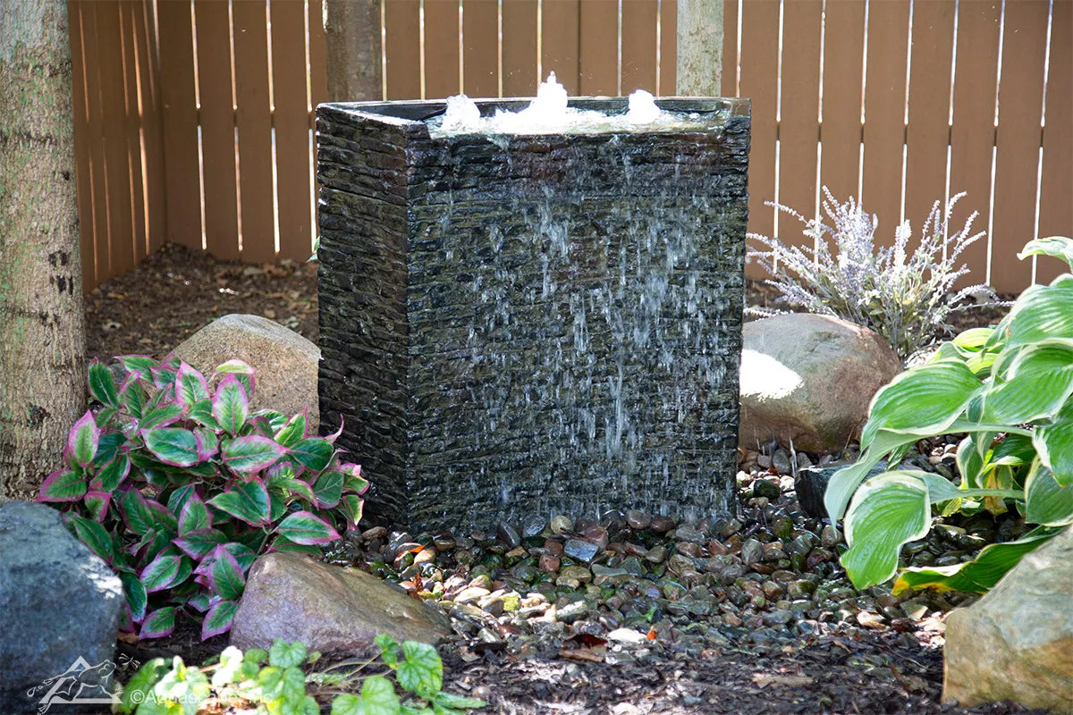 Stacked slate wall fountain kit 32 inch height