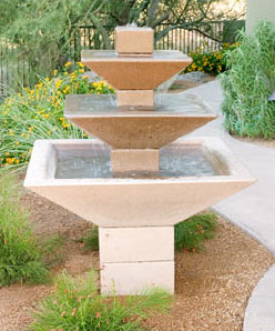GFRC double oblique scupper fountain feature