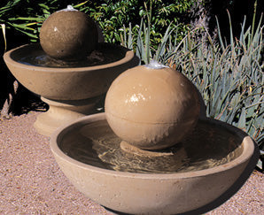 GFRC Wok Series Fountain with Ball water feature